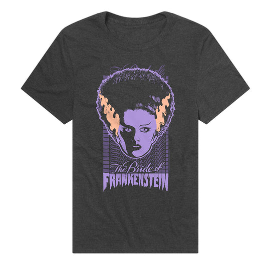 Universal Monsters The Bride Neon Adult Unisex T Shirt Charcoal