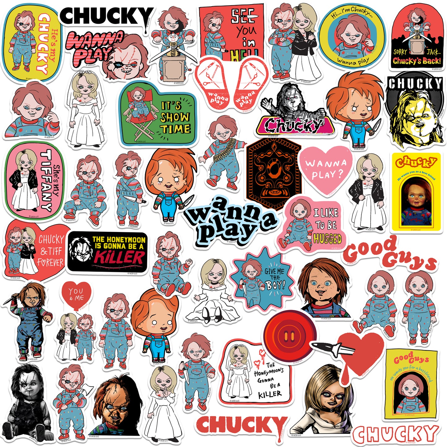 Chucky Vinyl Stickers 50-Pack
