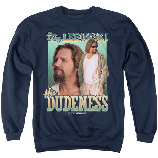 The Big Lebowski His Dudeness Adult Crewneck Sweatshirt Navy