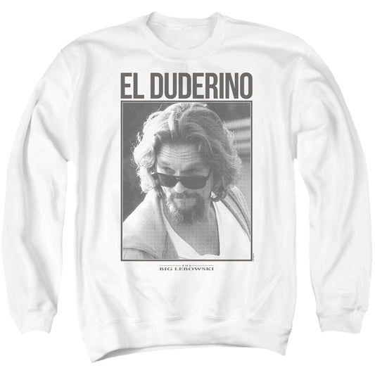 The Big Lebowski El Duderino Adult Crewneck Sweatshirt White