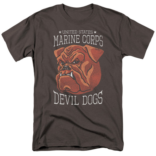 U.S Marine Corps Devil Dogs Logo Adult Unisex T Shirt Charcoal