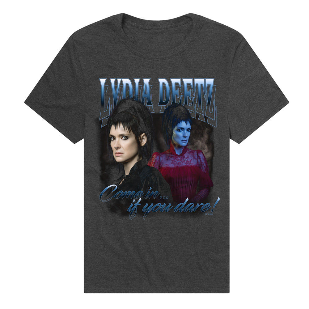 Beetlejuice Beetlejuice Lydia Homage Adult T Shirt Charcoal