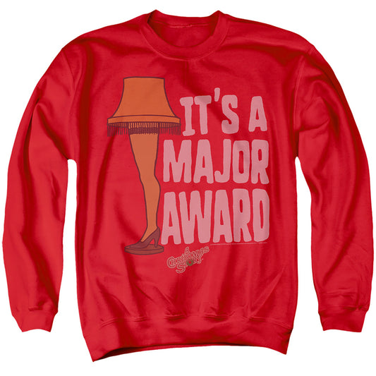 A Christmas Story Lampshade Major Award Adult Crewneck Sweatshirt Red