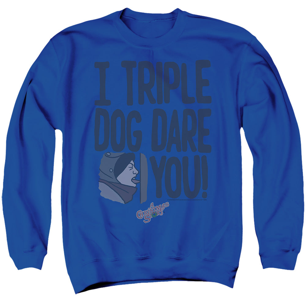 I Triple Dog Dare You A Christmas Story Adult Crewneck Sweatshirt Blue