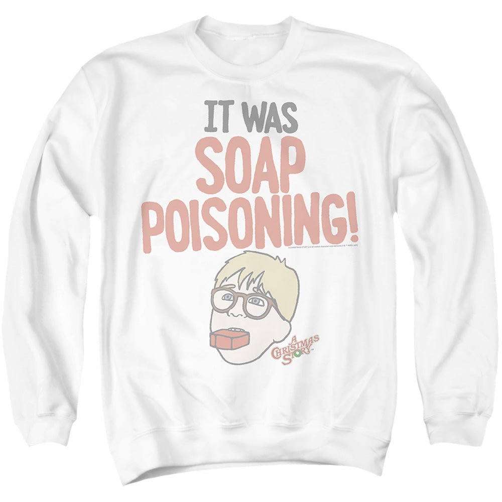 Soap Poisoning A Christmas Story Adult Crewneck Sweatshirt White