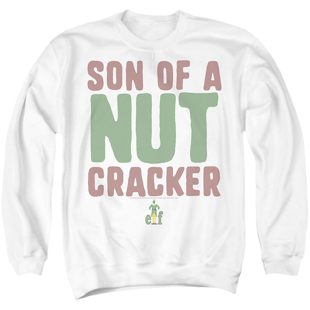 Son of a Nutcracker Elf Adult Crewneck Sweatshirt White