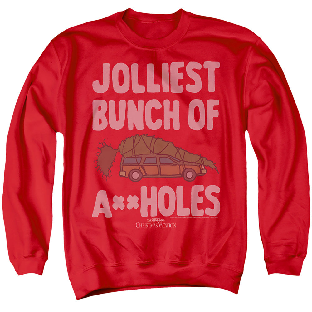 Jolliest Bunch of A-Holes Christmas Vacation Adult Crewneck Sweatshirt White