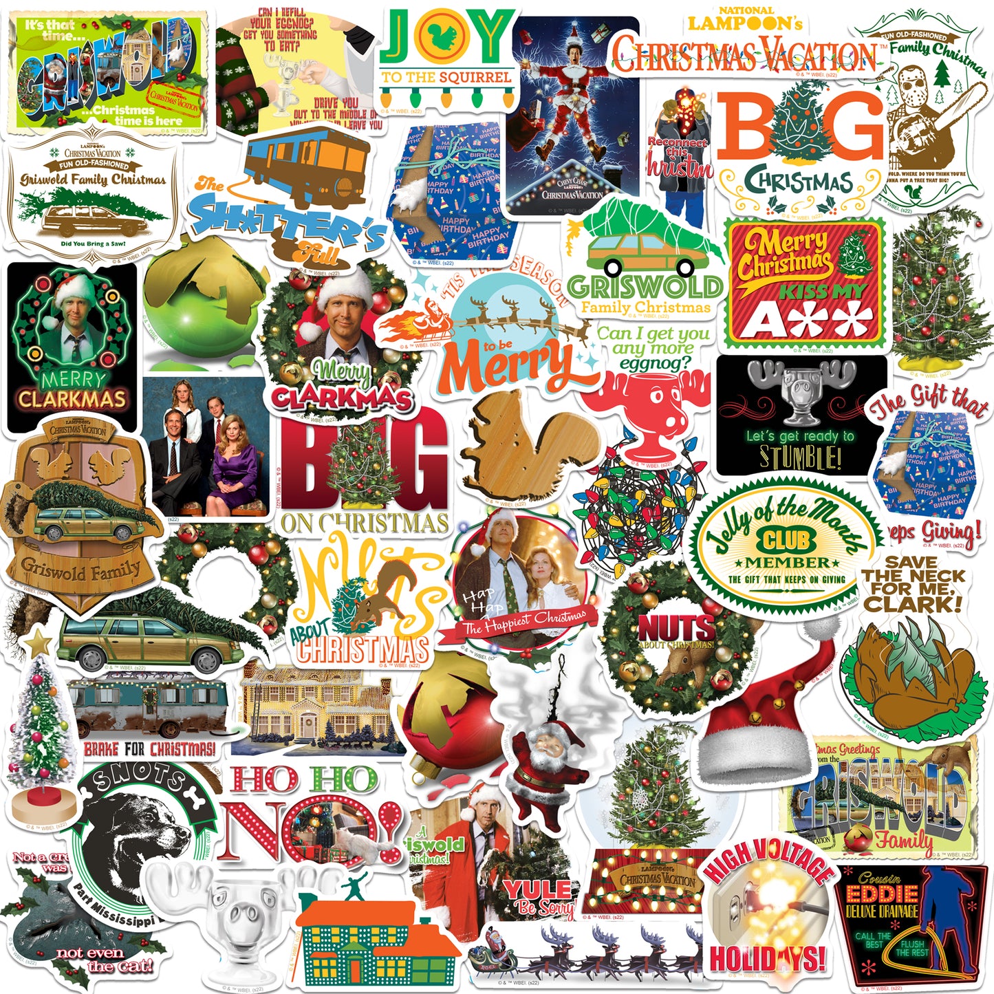 Christmas Vacation Holiday Gift Wrap + Stickers Bundle