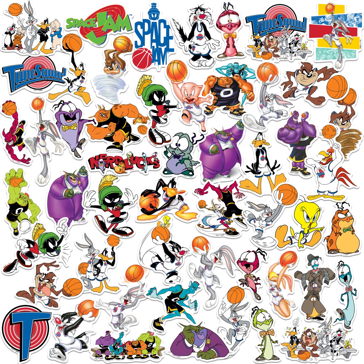 Space Jam Vinyl Stickers 50-Pack