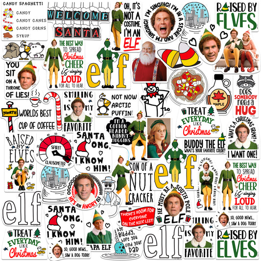 Elf Doodles Vinyl Stickers 50-Pack