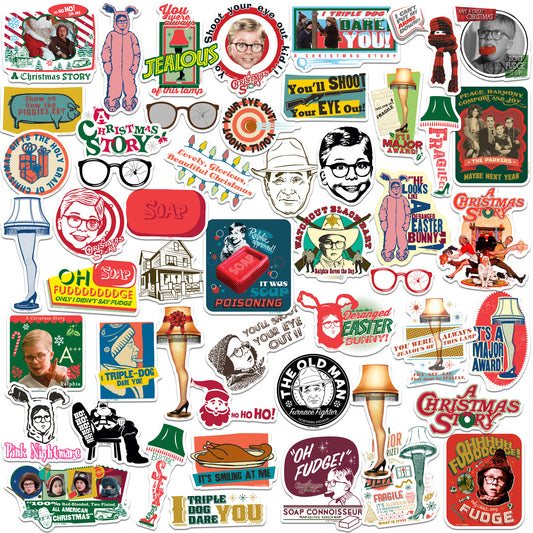 A Christmas Story Vinyl Stickers 50-Pack