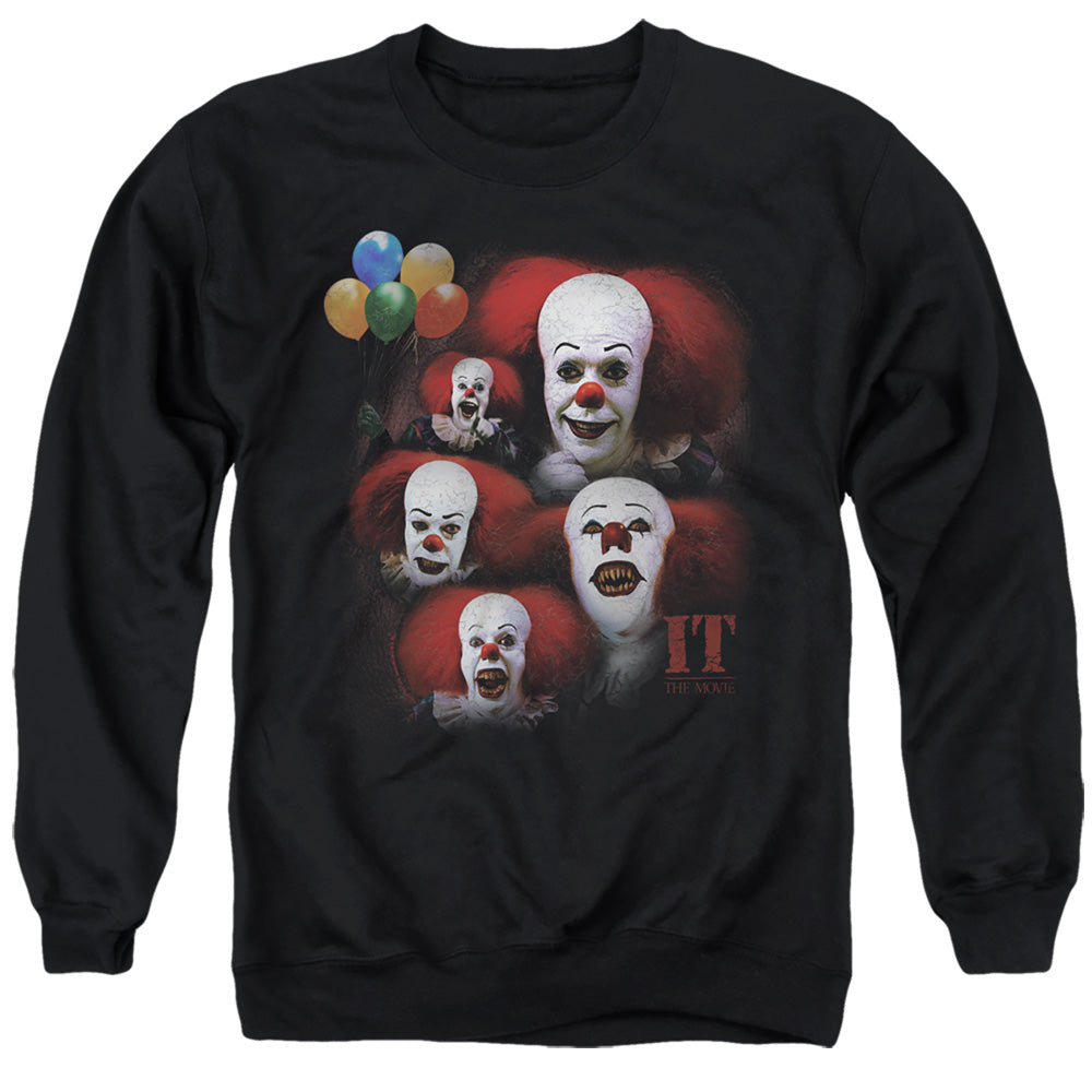 IT 1990 Many Faces Of Pennywise Adult Unisex T Shirt Charcoal