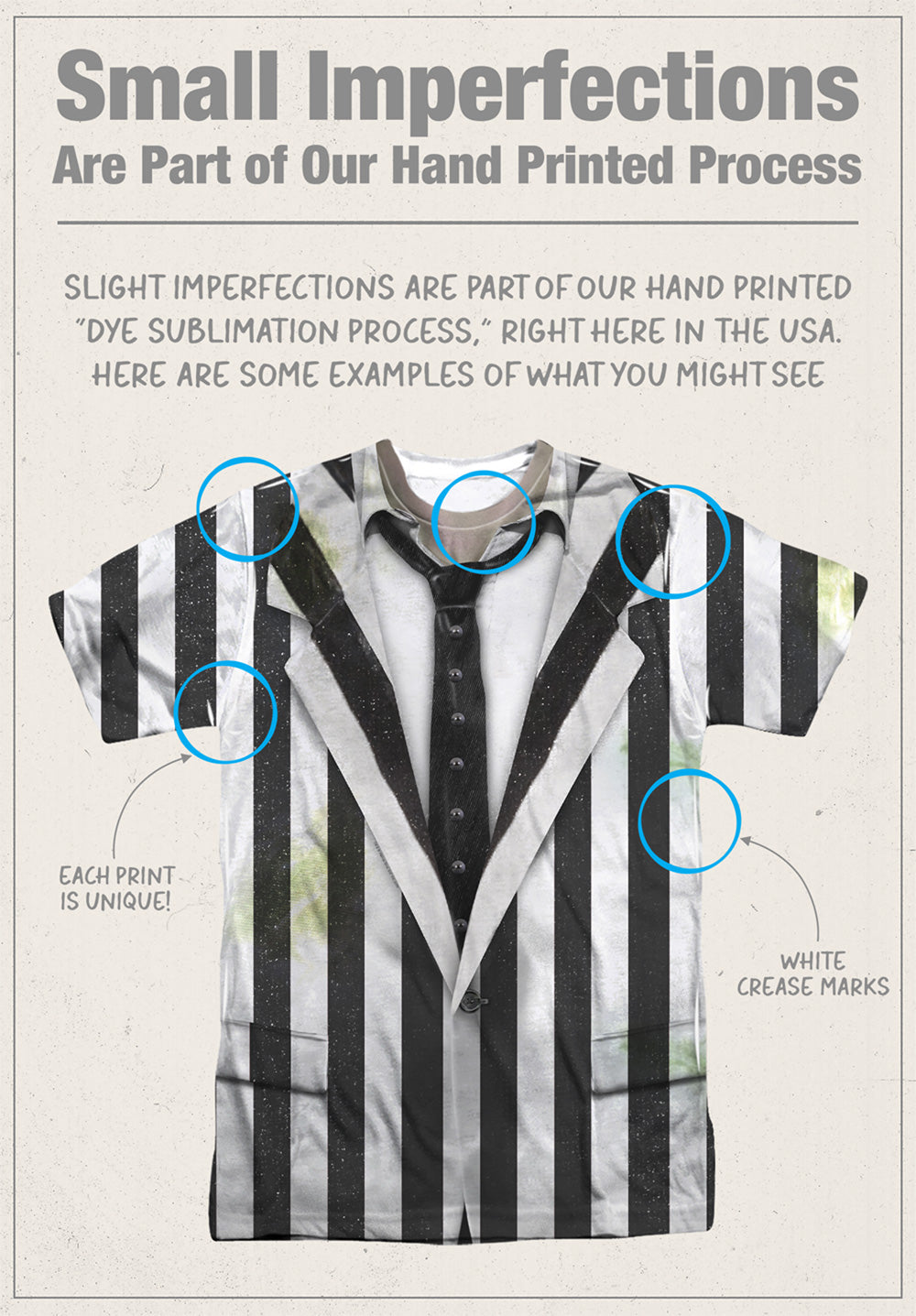 Beetlejuice Striped Double-Sided Sublimated Costume Adult T Shirt