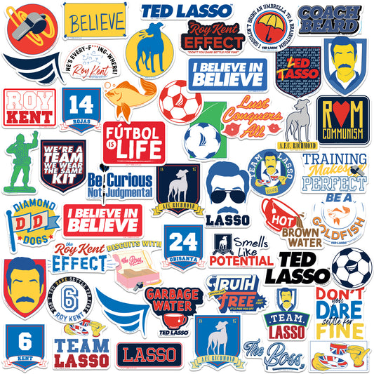 Ted Lasso Vinyl Stickers 50-Pack