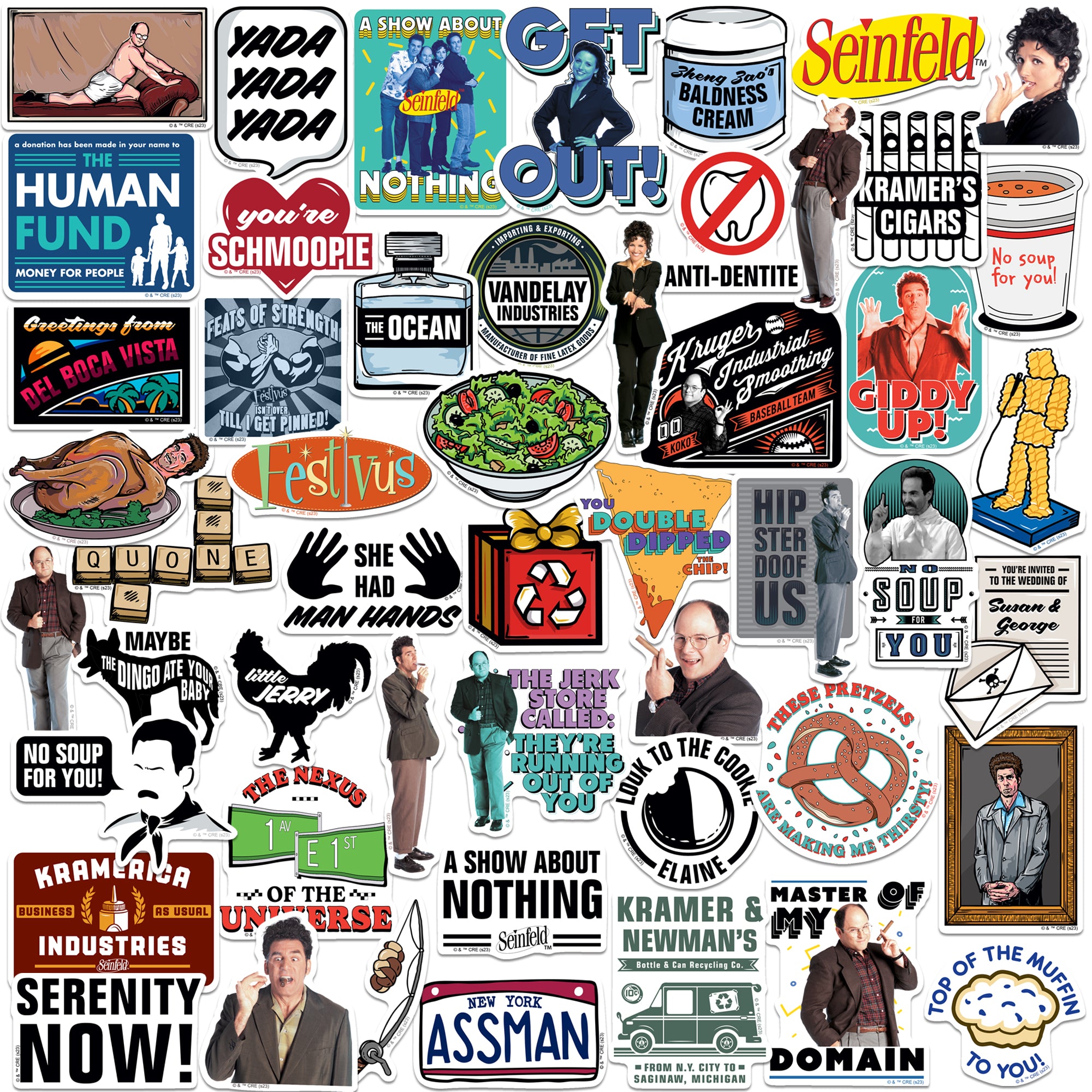 Seinfeld Vinyl Stickers 50-Pack – Popfunk