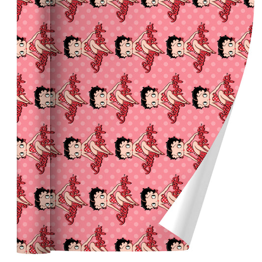 Betty Boop Pink Polka Dots Gift Wrap Wrapping Paper Rolls 30" x 72"