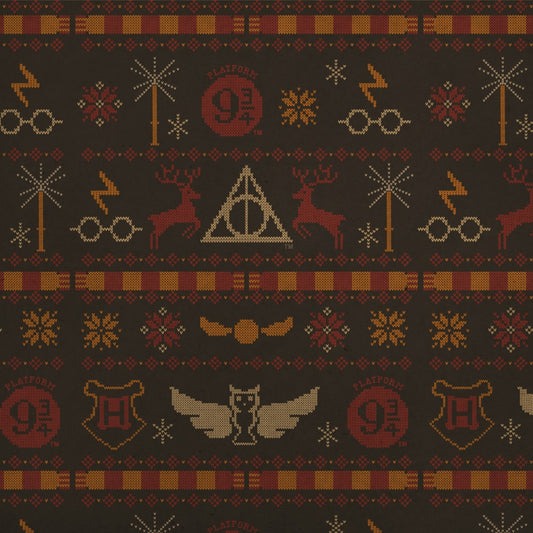 Harry Potter Sweater Pattern Premium Kraft Roll Gift Wrap Wrapping Paper