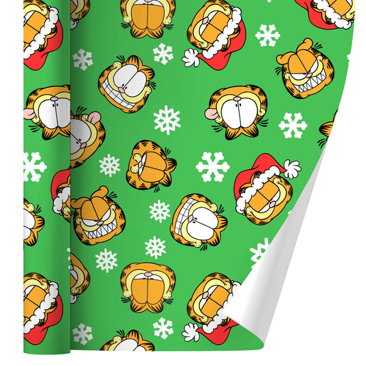 Garfield Christmas Faces Pattern Gift Wrap Wrapping Paper Rolls 30" x 72"