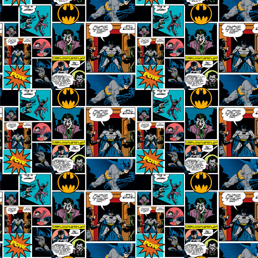 Batman Comic Pattern Gift Wrap Wrapping Paper Rolls 30" x 72"