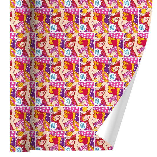 Wonder Woman Step Aside Boys Gift Wrap Wrapping Paper Rolls 30" x 72"