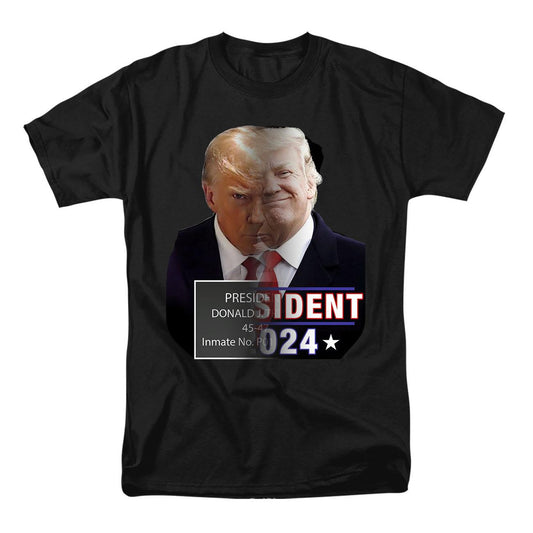Trump Mugshot Lenticular Changing T Shirt Black